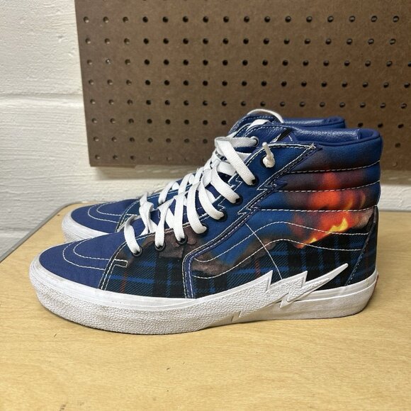 VANS Sk8 Hi Bolt Big Reveal Volcano Navy Blue High Top Sneakers Sz 11.5 Mens - Picture 1 of 9